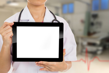 .Doctor holding tablet