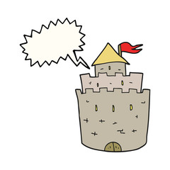 speech bubble cartoon castle