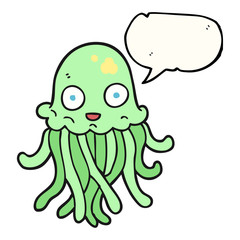 speech bubble cartoon octopus