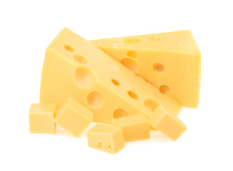 piece of cheese isolated