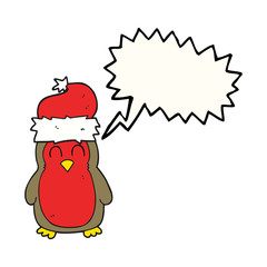 speech bubble cartoon christmas robin