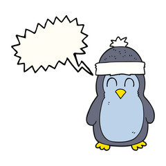 speech bubble cartoon penguin