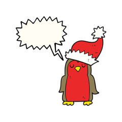 speech bubble cartoon christmas robin
