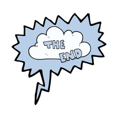speech bubble cartoon The End symbol