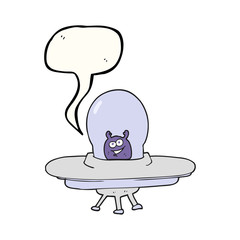 speech bubble cartoon spaceship