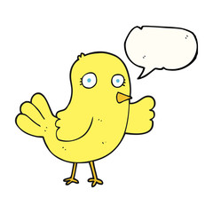 speech bubble cartoon bird
