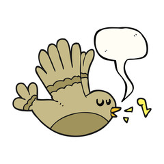 speech bubble cartoon singing bird