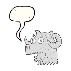 speech bubble cartoon ram head