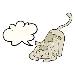 speech bubble cartoon cat playing