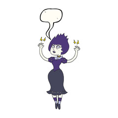 speech bubble cartoon vampire girl
