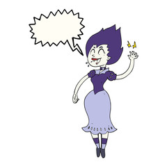 speech bubble cartoon vampire girl