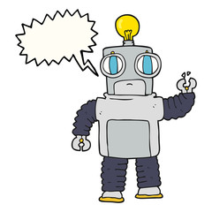 speech bubble cartoon robot