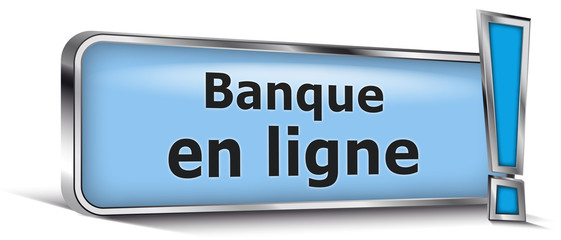 Banque en ligne sur panneau bleu