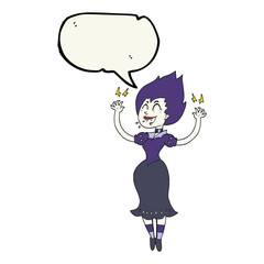 speech bubble cartoon vampire girl