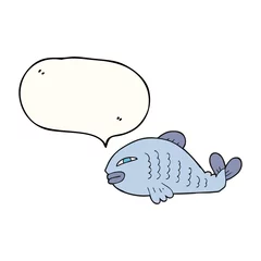 Badezimmer Foto Rückwand speech bubble cartoon fish © lineartestpilot