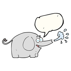 speech bubble cartoon elephant squirting water