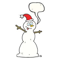 speech bubble cartoon snowman