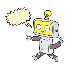 speech bubble cartoon little robot