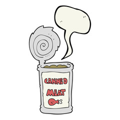 speech bubble cartoon canned meat