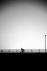 Minimalist style of people under color filter effect sky backgro
