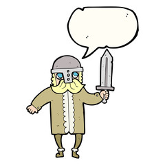 speech bubble cartoon saxon warrior