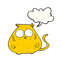 speech bubble cartoon fat cat