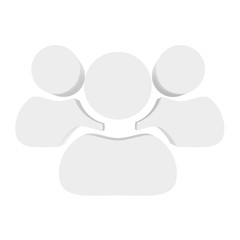 Team icon on a white background. 3d render