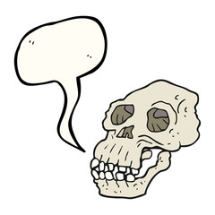 speech bubble cartoon ancient skull