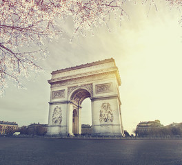 Fototapeta premium Spring in Paris . Vintage colored picture. Business, Love and travel concept