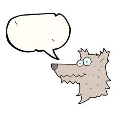 speech bubble cartoon wolf head