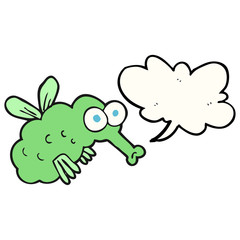 Fototapeta premium speech bubble cartoon fly