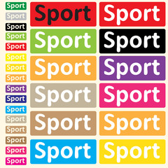 Clipart with inscriptions sport