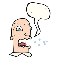 speech bubble cartoon burping man