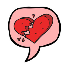 speech bubble cartoon broken heart