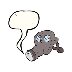 speech bubble cartoon gas mask