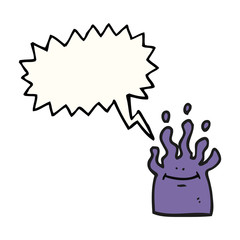 speech bubble cartoon little alien