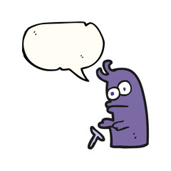 speech bubble cartoon little alien