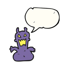 speech bubble cartoon little alien