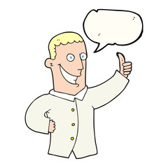 speech bubble cartoon man giving approval