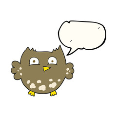 speech bubble cartoon little owl