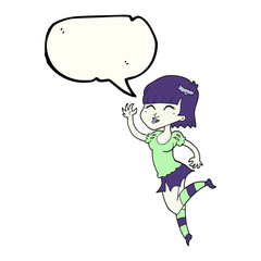 speech bubble cartoon vampire girl