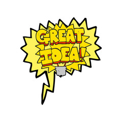 speech bubble cartoon GREAT IDEA! symbol