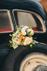 Wonderful luxury wedding bouquet of different flowers