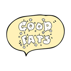 speech bubble cartoon good fats sign