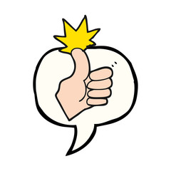 speech bubble cartoon thumbs up