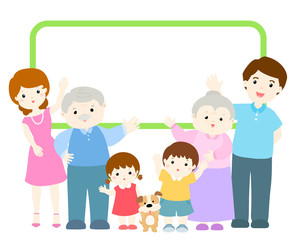 Obraz premium family announcement character design vector illustration