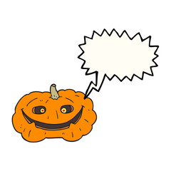 speech bubble cartoon pumpkin