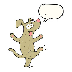 Obraz na płótnie Canvas speech bubble cartoon dancing dog