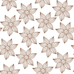 Fototapeta premium Henna Mehndi Tattoo Doodles Seamless Pattern
