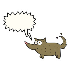 speech bubble cartoon dog wagging tail